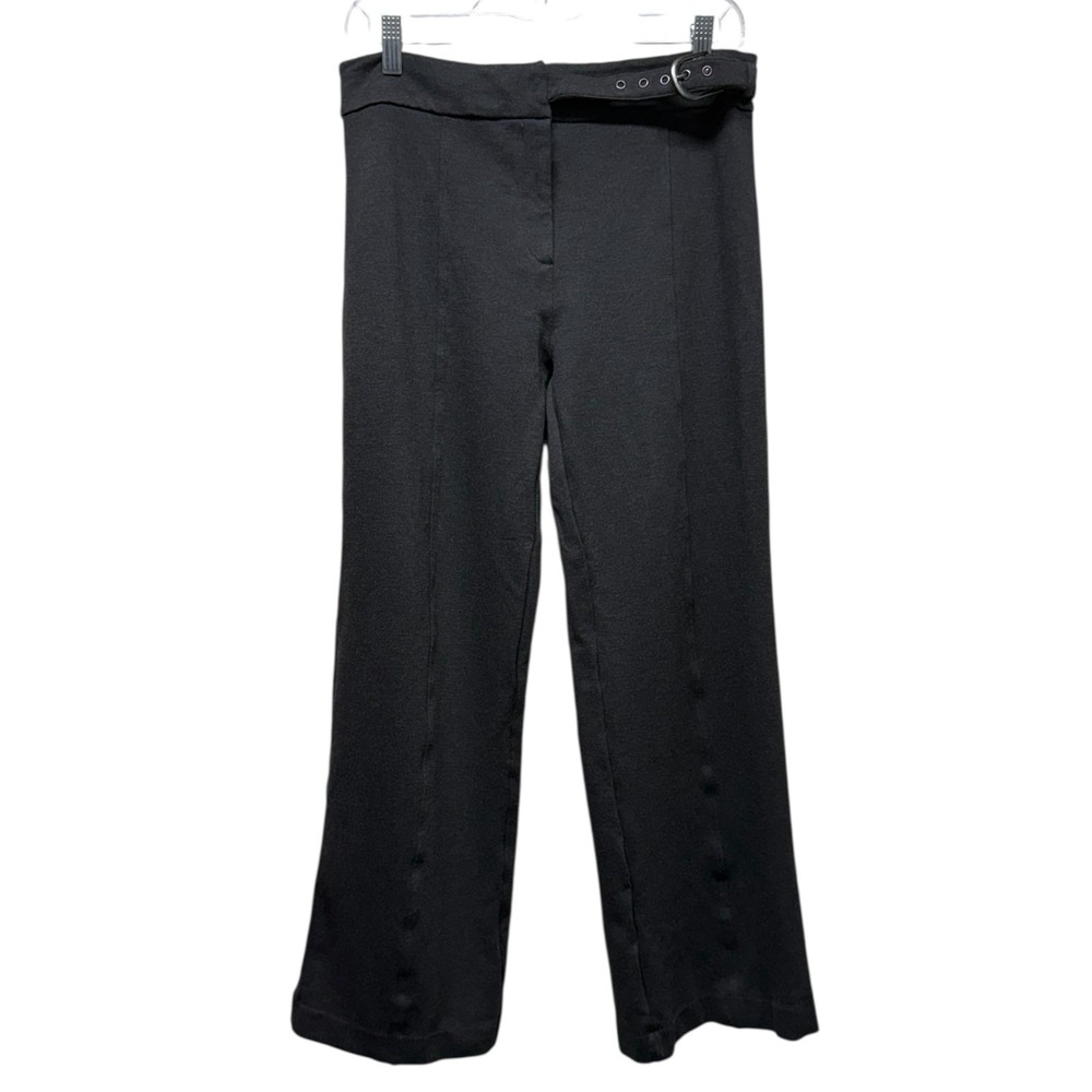 Elie Tahari Women Sz 8 Dress Pants‎ Belted Wide Leg Gray Office Career Stretch